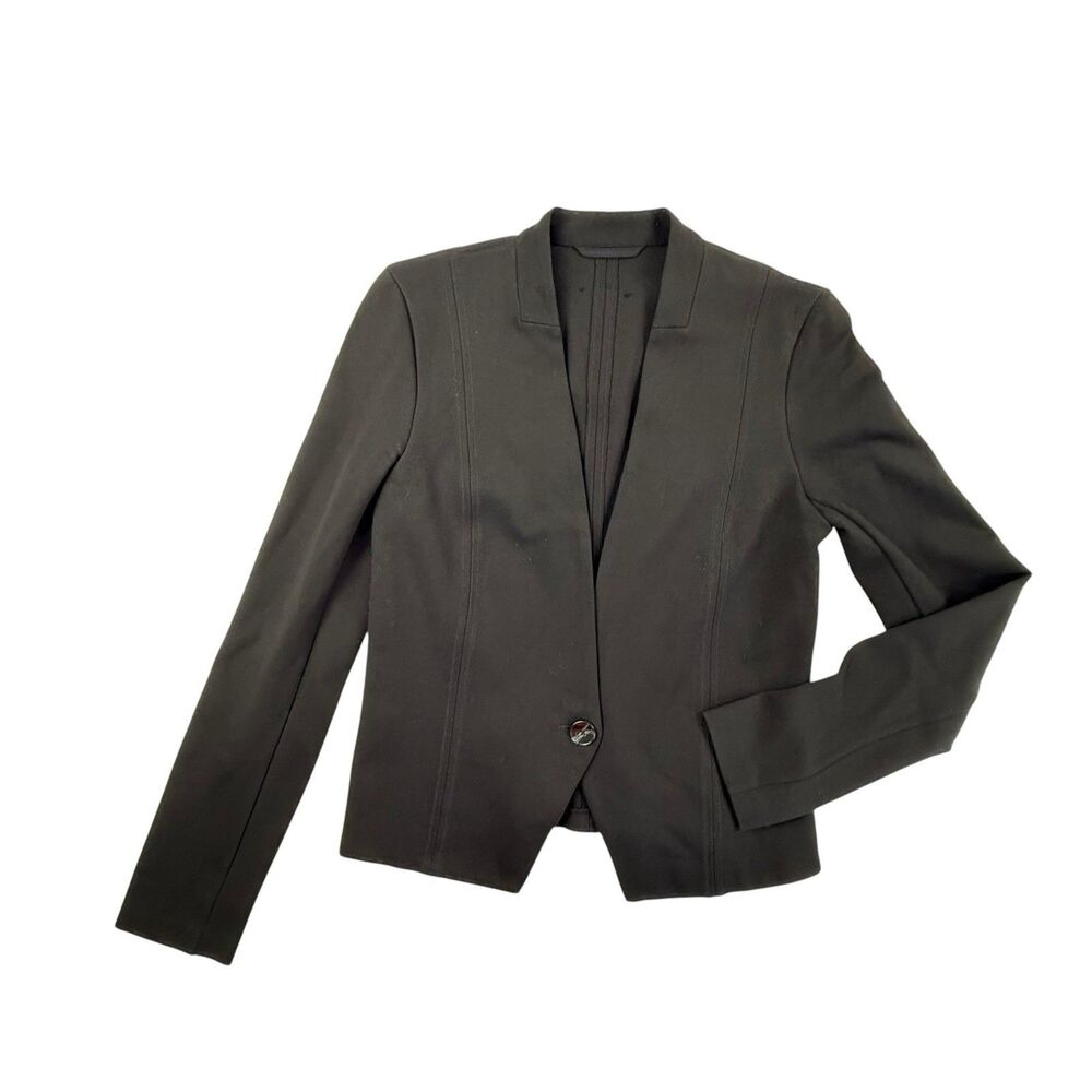 Armani Exchange Ponte Knit Blazer Women Small Black Career Quiet Luxury Workwear